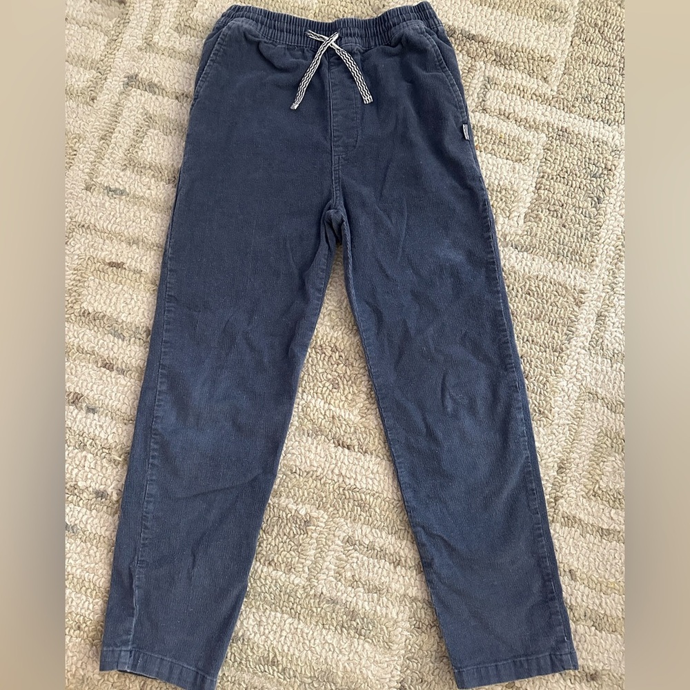 Boys Corduroy Navy Drawstring Casual Pants, size 10